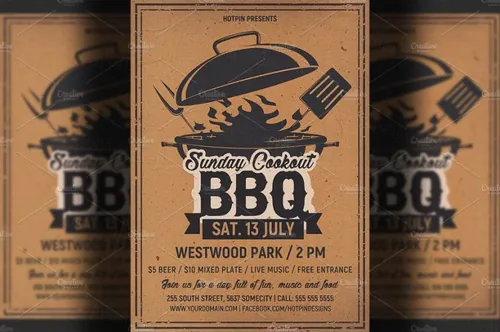 经典烧烤传单设计模板 Barbecue Bbq Flyer Template