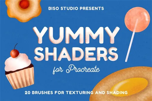 美味着色器Procreate笔刷套装 Yummy Shaders fo