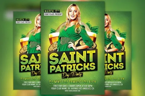 圣帕特里克节派对海报设计模板 Saint Patricks Day Party Flyer