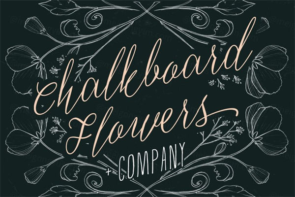 黑板花卉笔刷 Chalkboard Flowers amp;amp;