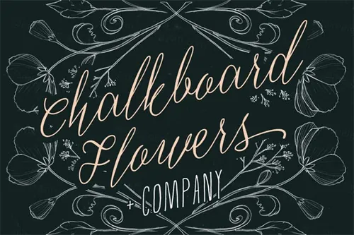 黑板花卉笔刷 Chalkboard Flowers amp;amp;