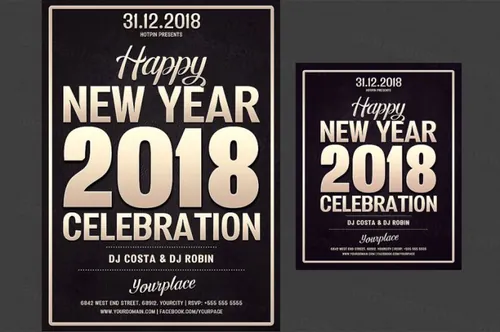 新年宣传海报设计模板 New Year Party Flyer Template