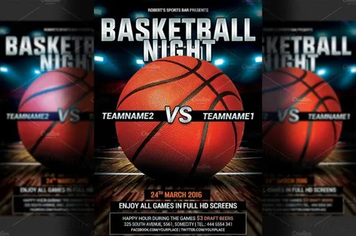 篮球宣传单制作模板 Basketball Flyer Template