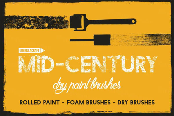 中世纪PS笔刷下载 Mid-Century – Dry Paint B