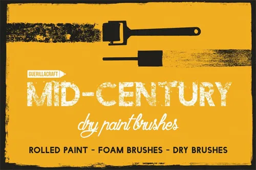 中世纪PS笔刷下载 Mid-Century – Dry Paint B