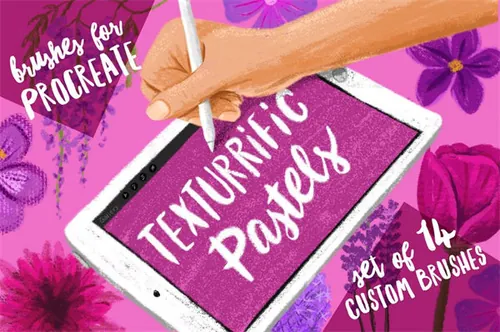 蜡笔色粉纹理笔刷下载 Texturrific Pastels for