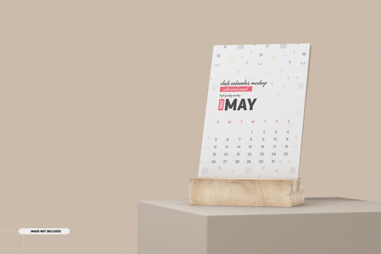 台历日历设计展示样机PSD模板 Desk calendar with stand mockup