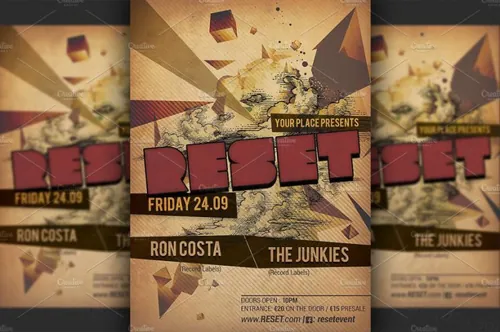 极简主义派对传单模板 Minimal Party Flyer Template