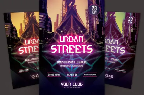 城市街道宣传单模板 Urban Streets Flyer Template