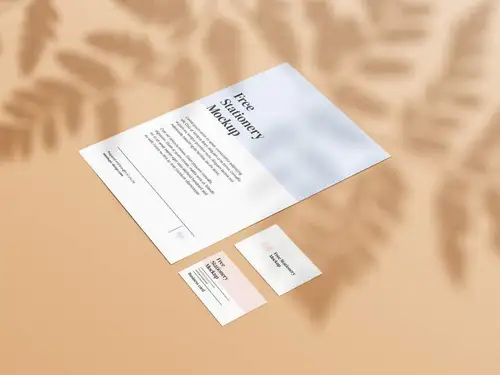 带阴影叠加的品牌VI设计提案样机PSD模板 Simple Stationery Mocku