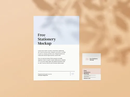 带阴影叠加的品牌VI设计提案样机PSD模板 Simple Stationery Mockup