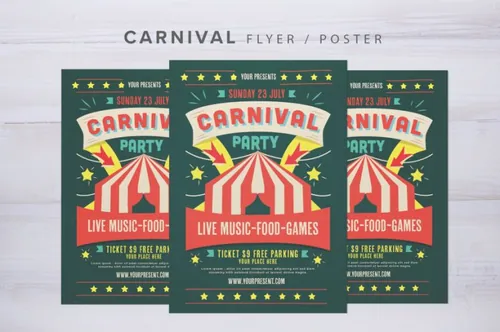 嘉年华假日庆典活动海报传单设计模板 Carnival Flyer27