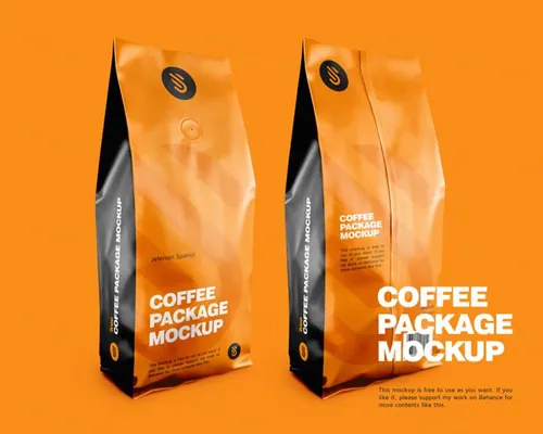 咖啡豆包装贴图样机模版素材 Coffee Package Mockup