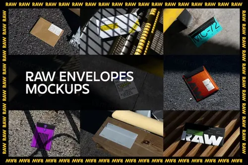 高质量信封包裹快递袋文件袋品牌VI设计贴图展示样机PSD模板