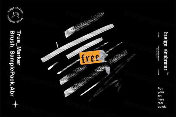 马克笔PS笔刷包 True Marker Brush Pack FRE