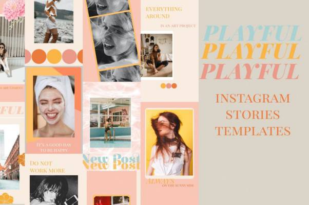 时尚简约女性Ins自媒体手机宣传海报模板 Instagram Stor