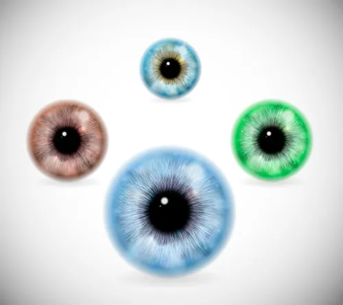 Pupils of Different Colors 不同颜色的逼真瞳孔矢量素材