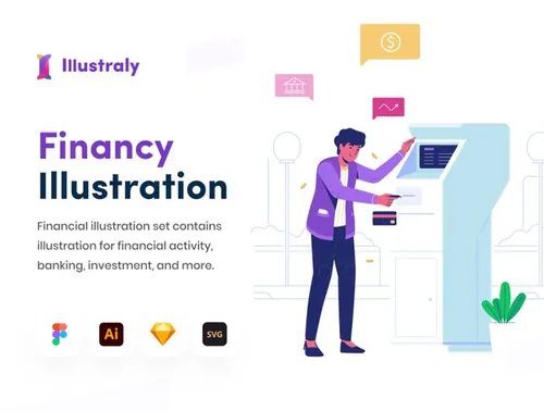 高质量银行金融理财投资业务商业插画素材合辑 Financy
