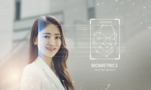 【脸部扫描】生物高新未来科技全息影像CG合成概念海报PSD模板