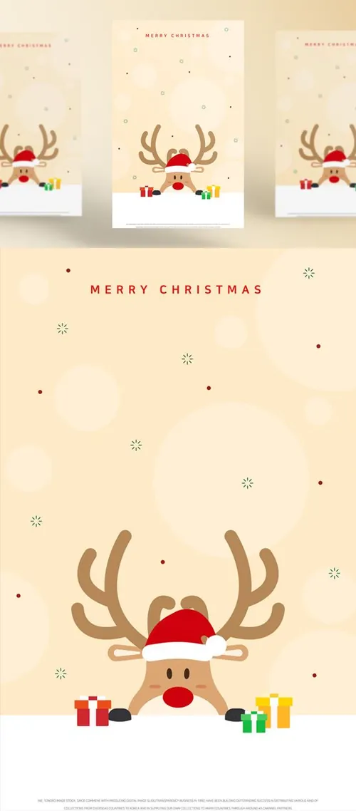 小清新淡雅圣诞节新年矢量插画AI矢量插图素材