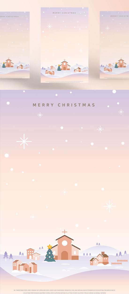 小清新淡雅圣诞节新年矢量插画AI矢量插图素材