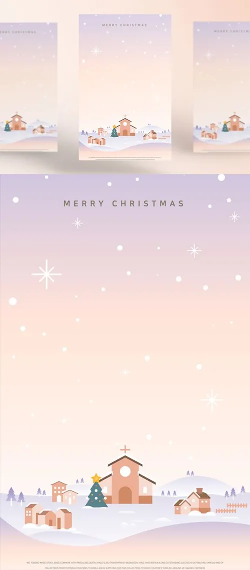 小清新淡雅圣诞节新年矢量插画AI矢量插图素材