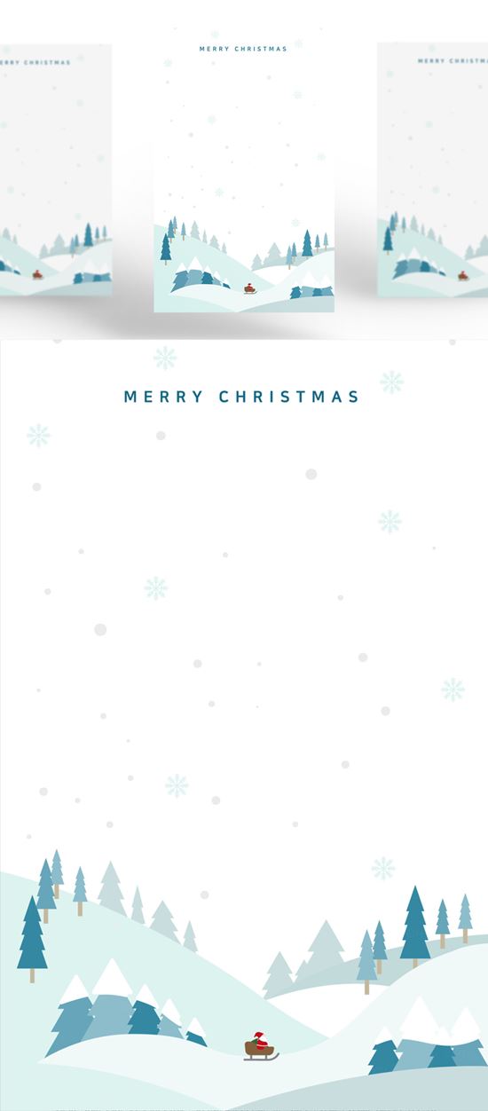 小清新淡雅圣诞节新年矢量插画AI矢量插图素材