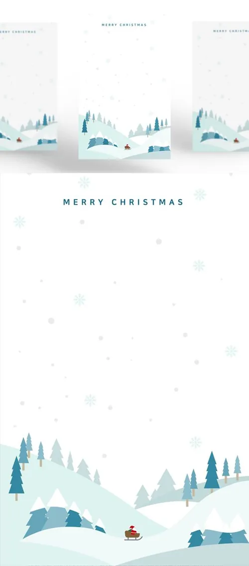 小清新淡雅圣诞节新年矢量插画AI矢量插图素材