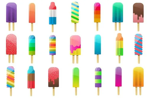 创意雪糕矢量图标 Popsicle Clipart Vector