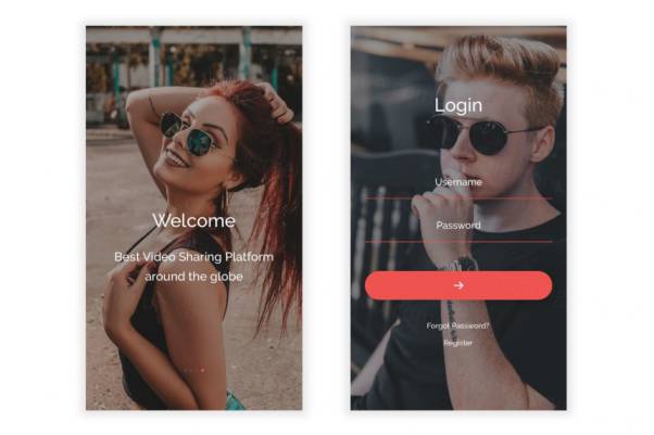 视频分享平台APP UI KITS套装下载（XD）