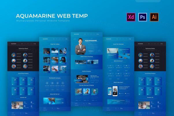 高级商业网站设计模板下载（PSD,Ai,XD）