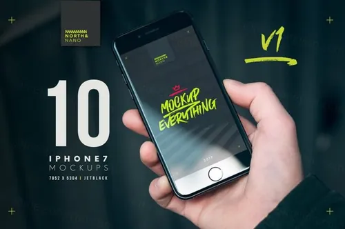APP设计各种使用场景iPhone手机样机 UI作品集应用 iPhone 7 PSD Mockups