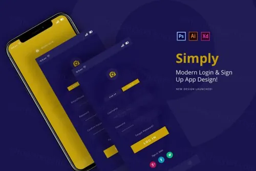 简单登录界面 App UI下载[XD]