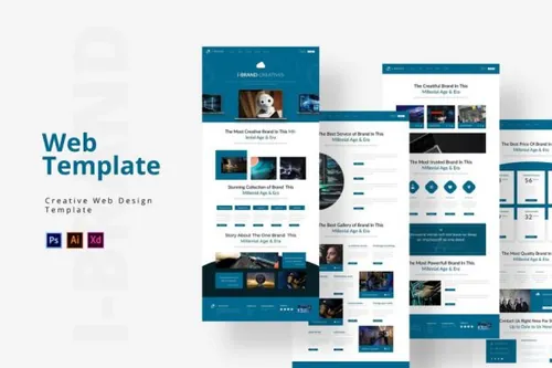 时尚高端简约专业的服务网站设计UI KITS（AI，PSD，XD，JP