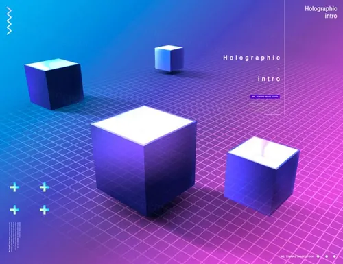 创意立体二维与三维空间几何抽象背景
