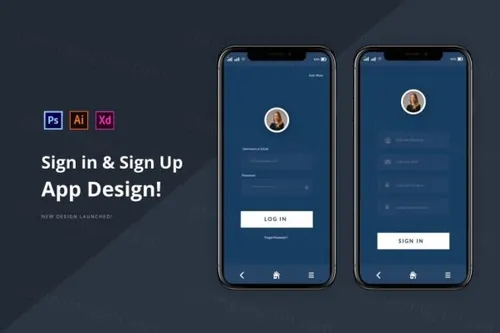 干净的登录注册APP模板下载[PSD,XD]