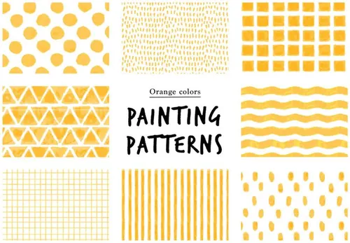 日式橘色抽象卡通水墨背景图案纹理