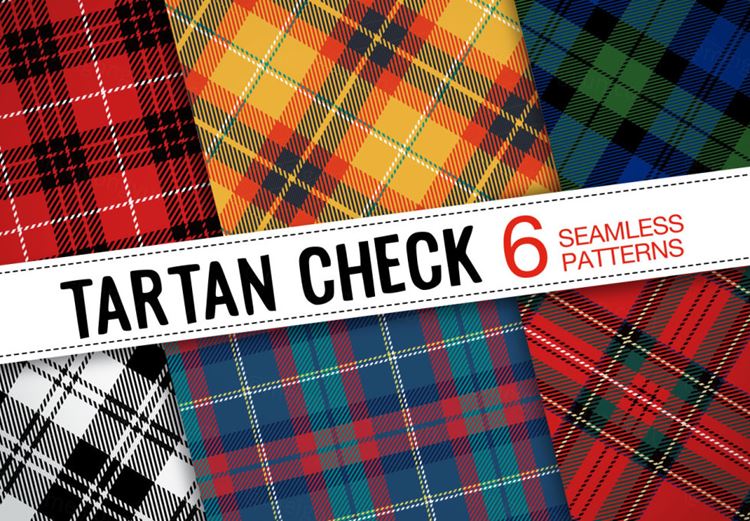 大格子无缝拼接针织纹理矢量背景