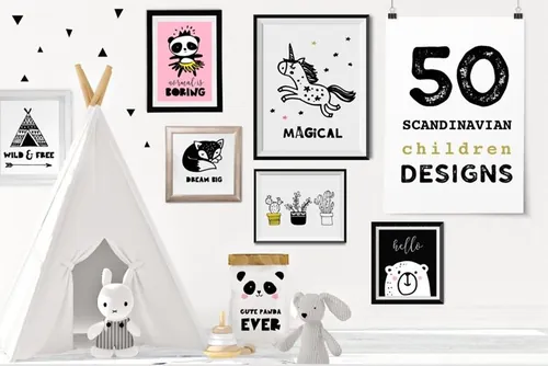 时尚插画装饰素材 Scandinavian style de