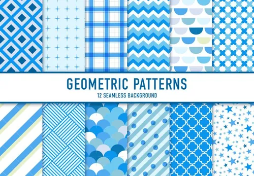 天蓝色卡通无缝拼接包装纸背景素材