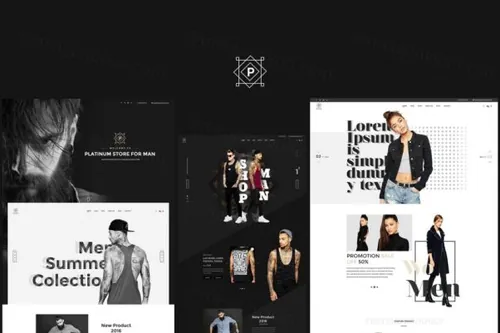 时尚高端简约个性的电子商务网站设计模板