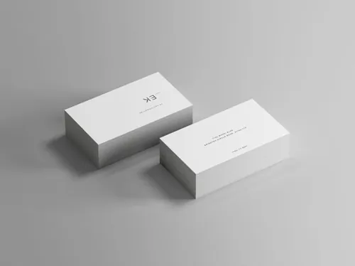 名片品牌VI智能贴图样机模板素材 Isometric Business Card Mockup