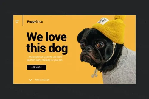 宠物商店网站着陆页设计模板下载[Ai]