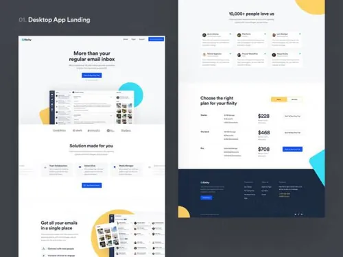 多功能企业品牌网站着陆页模板下载[XD]