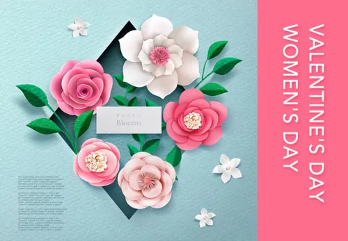 女人节情人节唯美鲜花元素Valentine\'s Day Women\'s Day