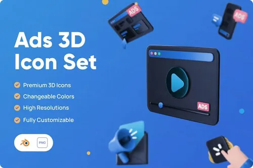 三维渲染SEO数字营销广告投放主题卡通3D插画素材 SEO