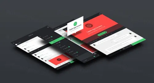 平板透视应用屏幕模型PSD模板Perspective Tablet Mock-Up