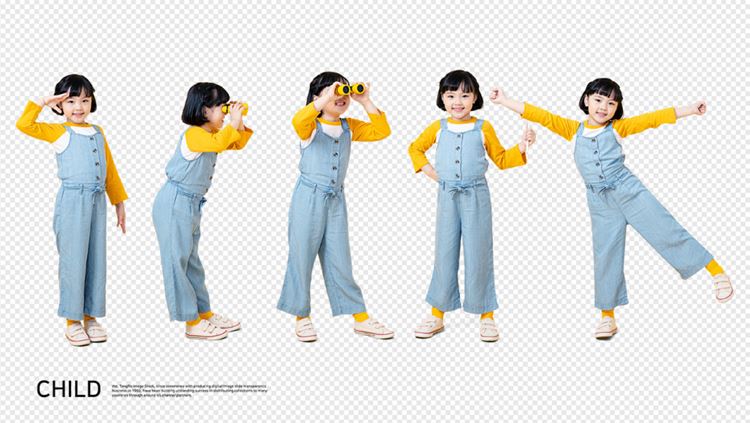 亚洲小女孩高清人物职业免抠图素材合辑