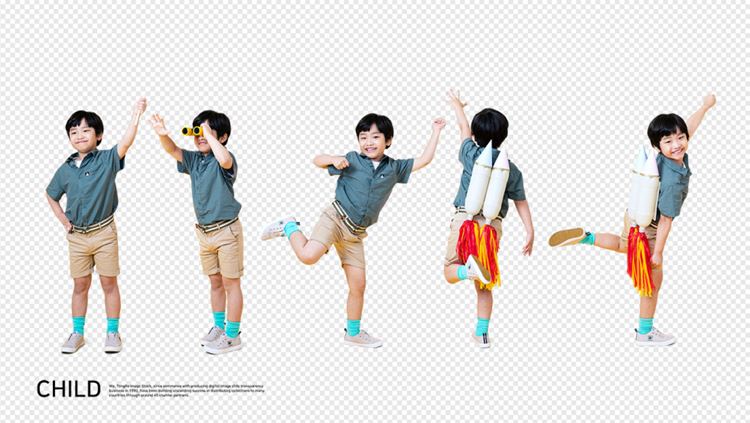 亚洲小学生小男孩研究学习科学实验高清人物职业免抠图素材合辑