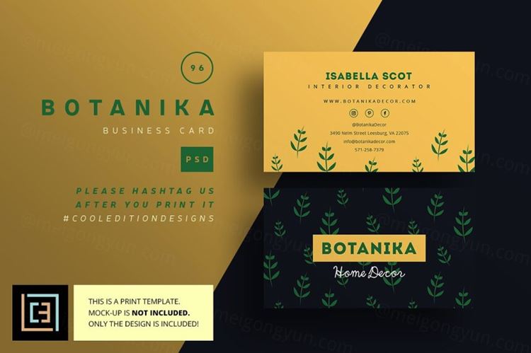 优雅风格企业名片模板 Botanika-Business-Card-97